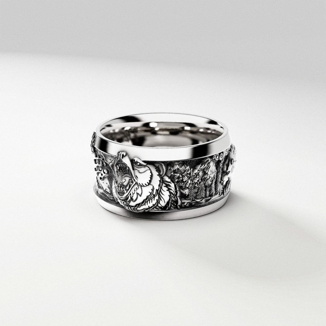 Elements Grizzly Ring in Sterling Silver
