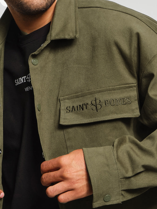 Cargo Overshirt in Moss Green