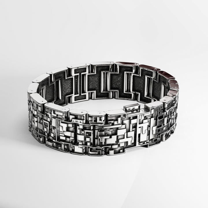 Pixel Signature Bracelet in Sterling Silver