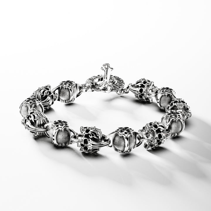 Skull Deco Bracelet in Sterling Silver