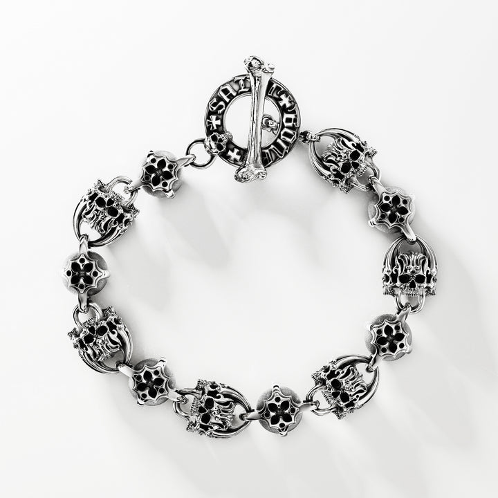 Skull Deco Bracelet in Sterling Silver