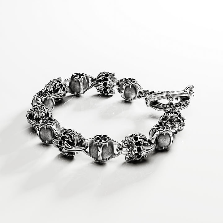 Skull Deco Bracelet in Sterling Silver