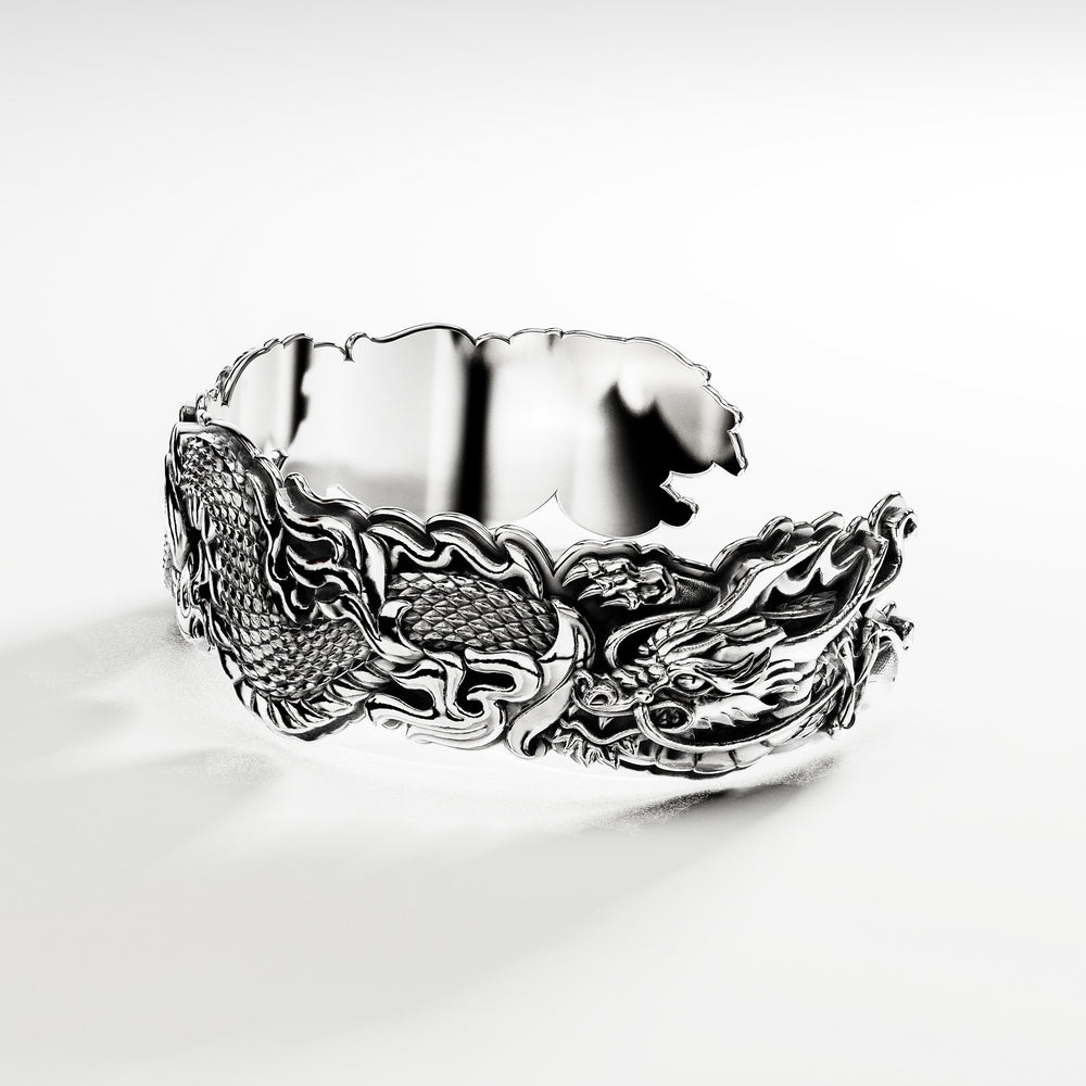 Elements Kagutsuchi Cuff Bracelet in Sterling Silver