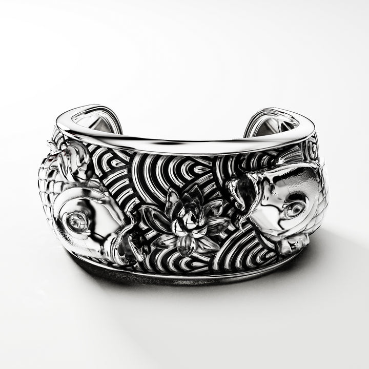 Koi Cuff Bracelet in Sterling Silver
