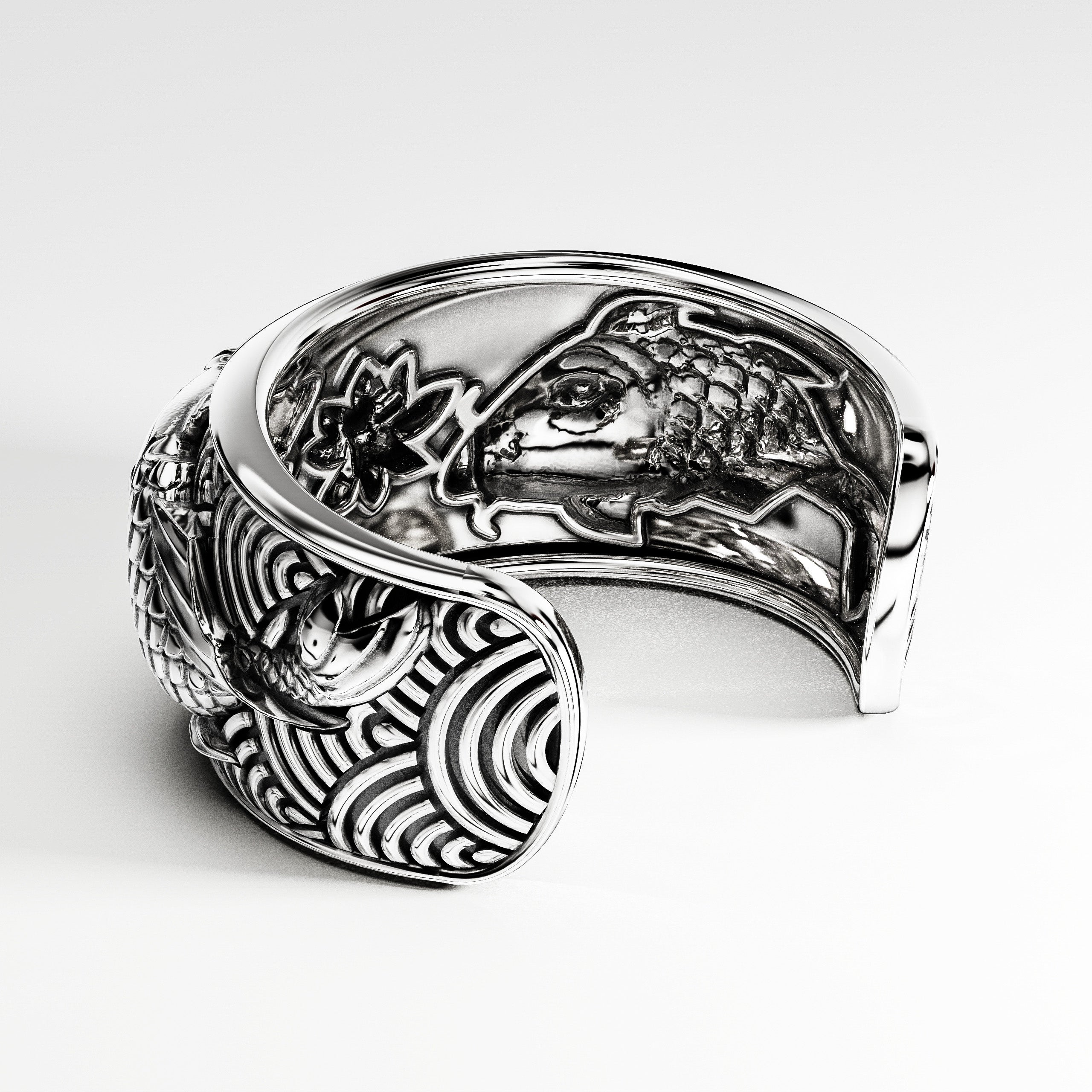Koi Cuff Bracelet in Sterling Silver