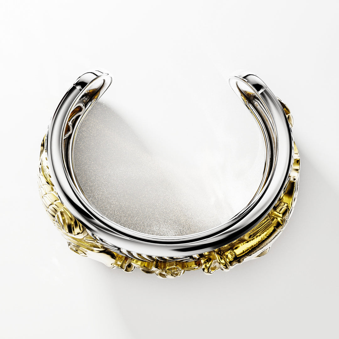 Koi Cuff Bracelet in Sterling Silver & 14k Gold