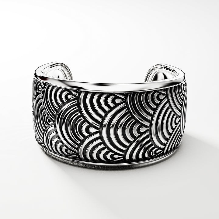 Kanagawa XL Cuff Bracelet in Sterling Silver