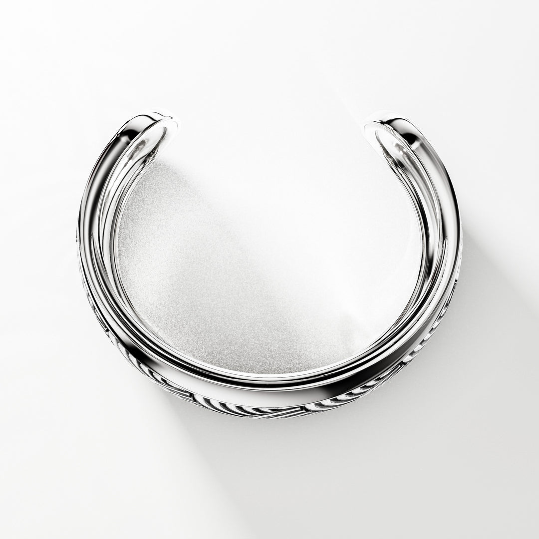 Kanagawa XL Cuff Bracelet in Sterling Silver
