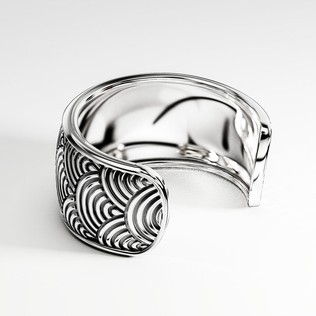 Kanagawa XL Cuff Bracelet in Sterling Silver