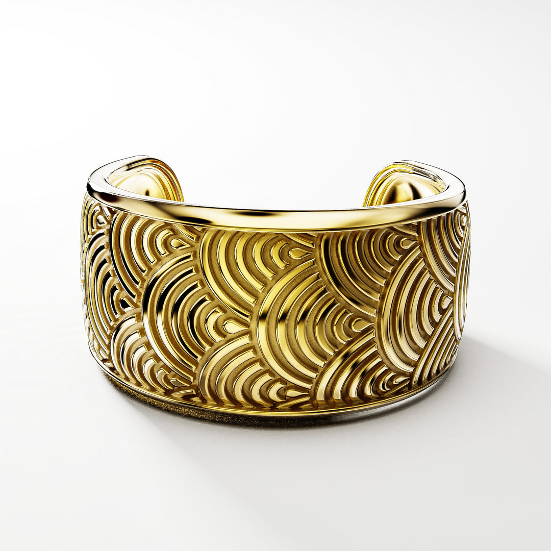 Kanagawa XL Cuff Bracelet in 18k Yellow Gold
