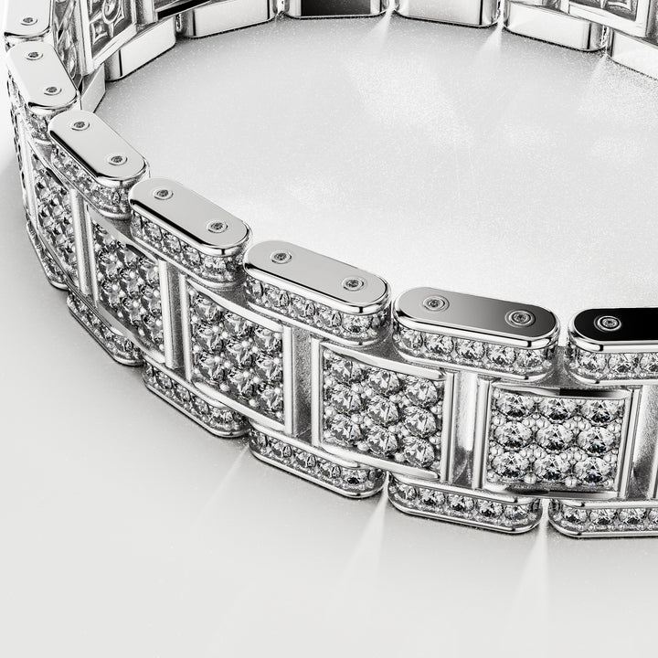 SB Signature Bracelet in 18k Gold with Pave Diamonds
