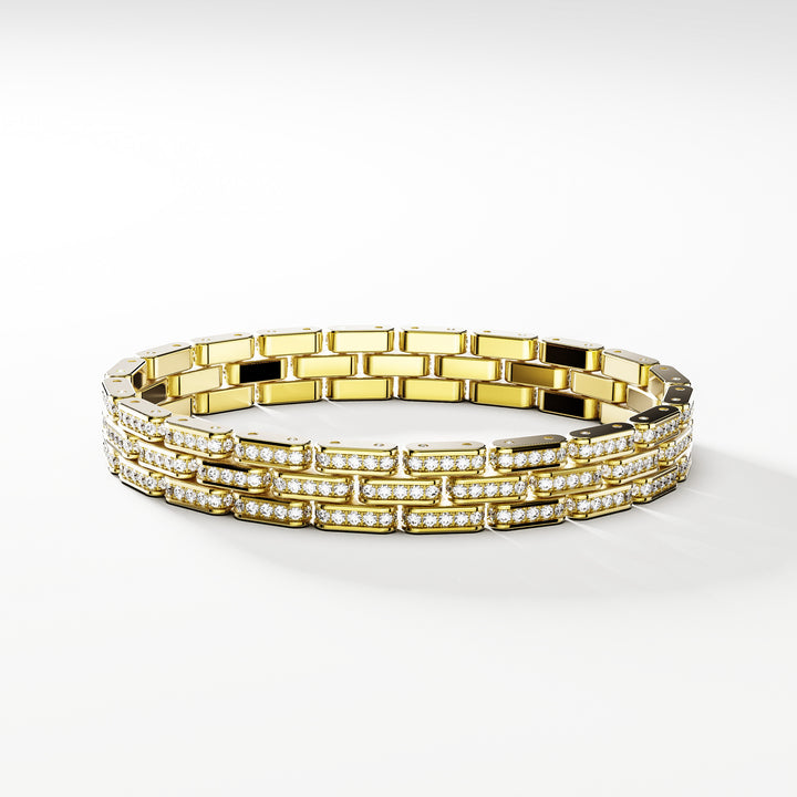 SB Signature Bracelet in 18k Gold Full Pave Diamonds