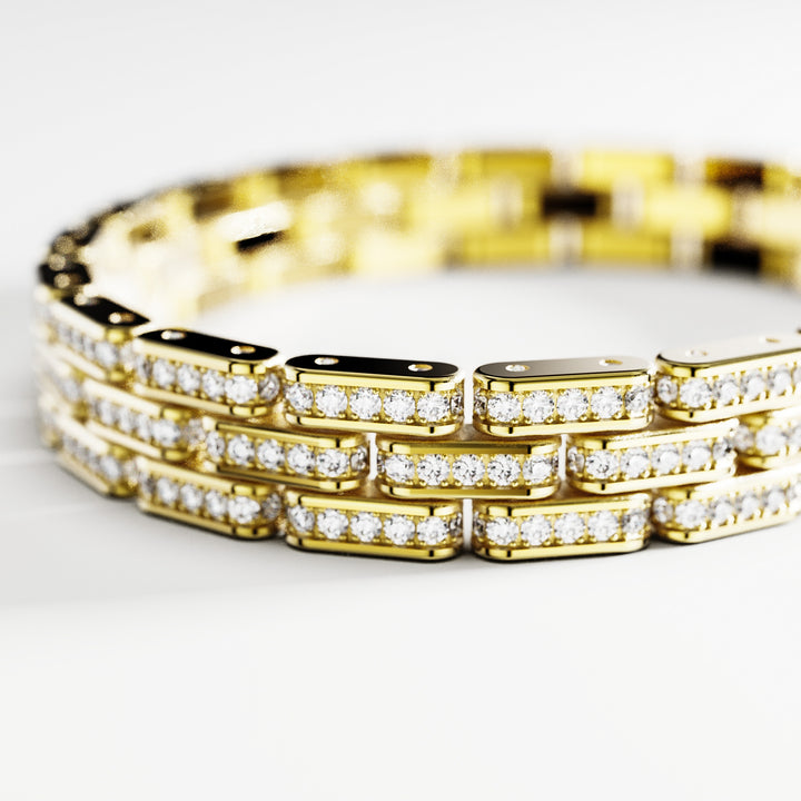 SB Signature Bracelet in 18k Gold Full Pave Diamonds