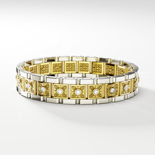 SB Signature Bracelet in 18k Gold with Diamonds