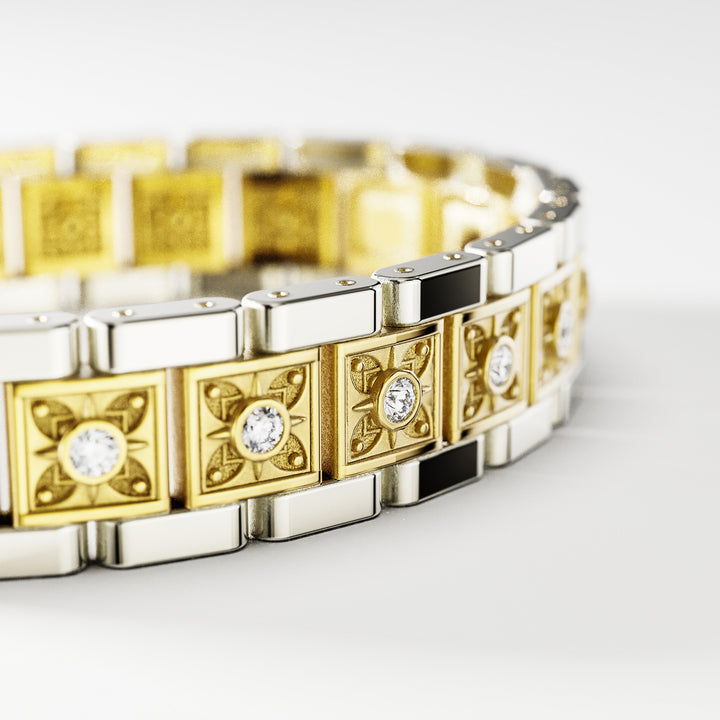 SB Signature Bracelet in 18k Gold with Diamonds