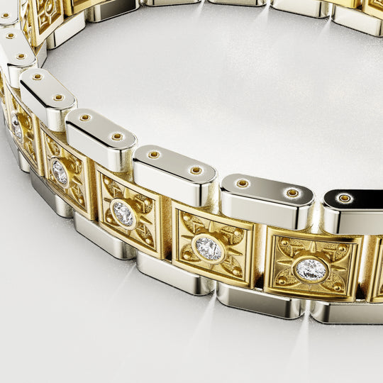 SB Signature Bracelet in 18k Gold with Diamonds