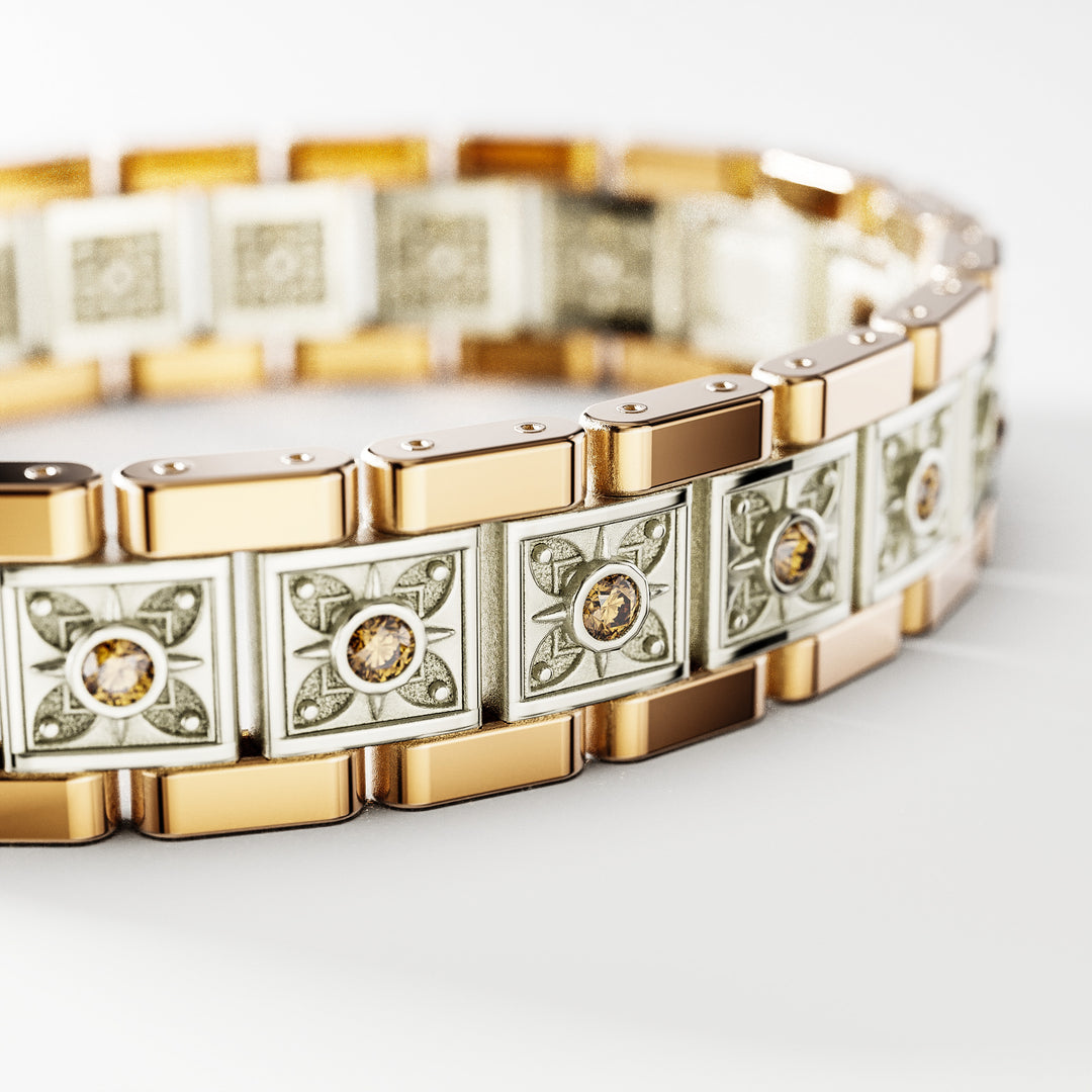 SB Signature Bracelet in 18k Gold with Sapphires