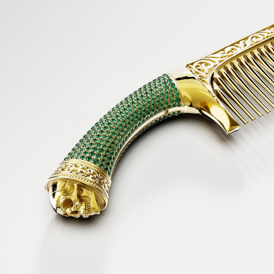Vixere Emerald Comb in 18k Yellow Gold