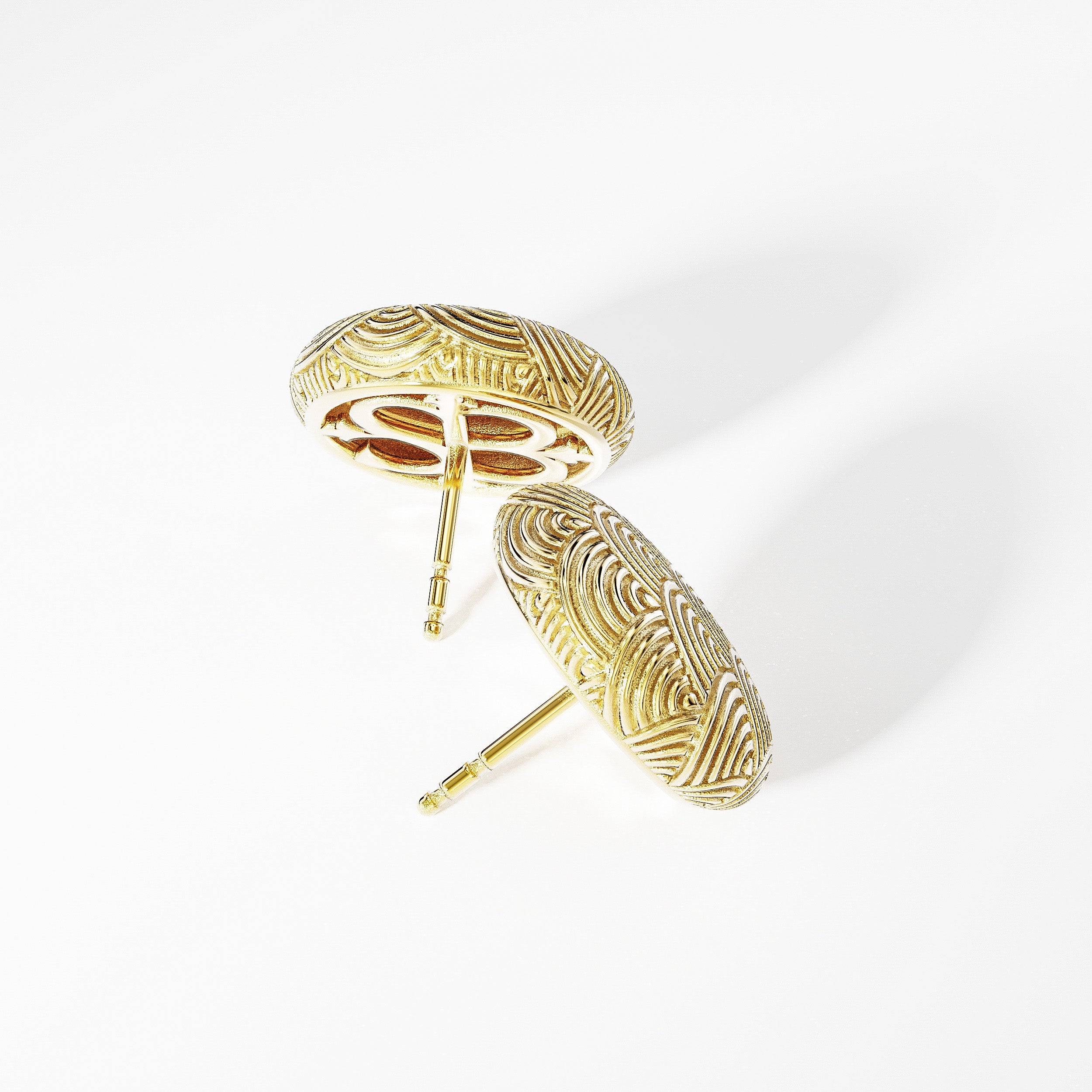 Kanagawa Earrings in 18K Gold – Saint Bones