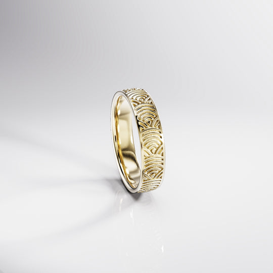 Kanagawa Lite Band Ring in 18k Gold