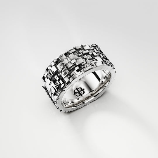 Pixel Ring in Sterling Silver