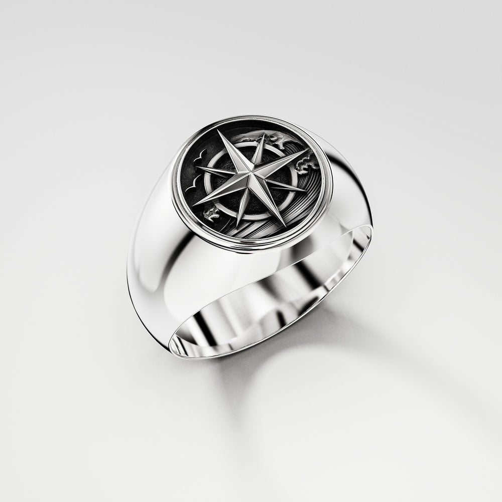 Albion Signet Ring in Sterling Silver