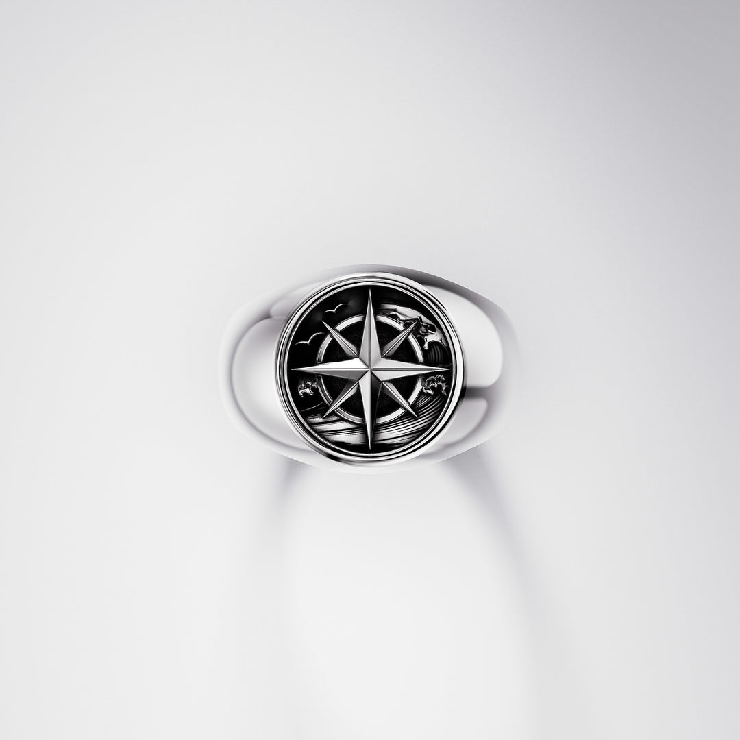 Albion Signet Ring in Sterling Silver