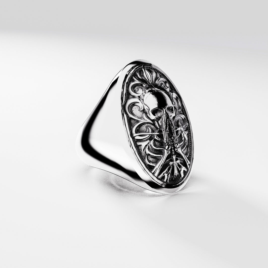 Saint Bones Signet Ring in Sterling Silver