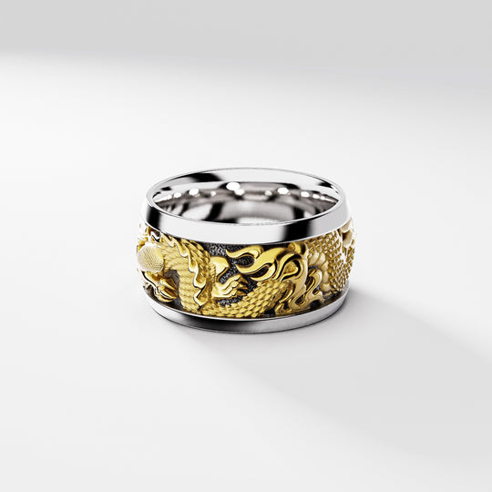 Elements Kagutsuchi Ring in Sterling Silver & 18K Gold