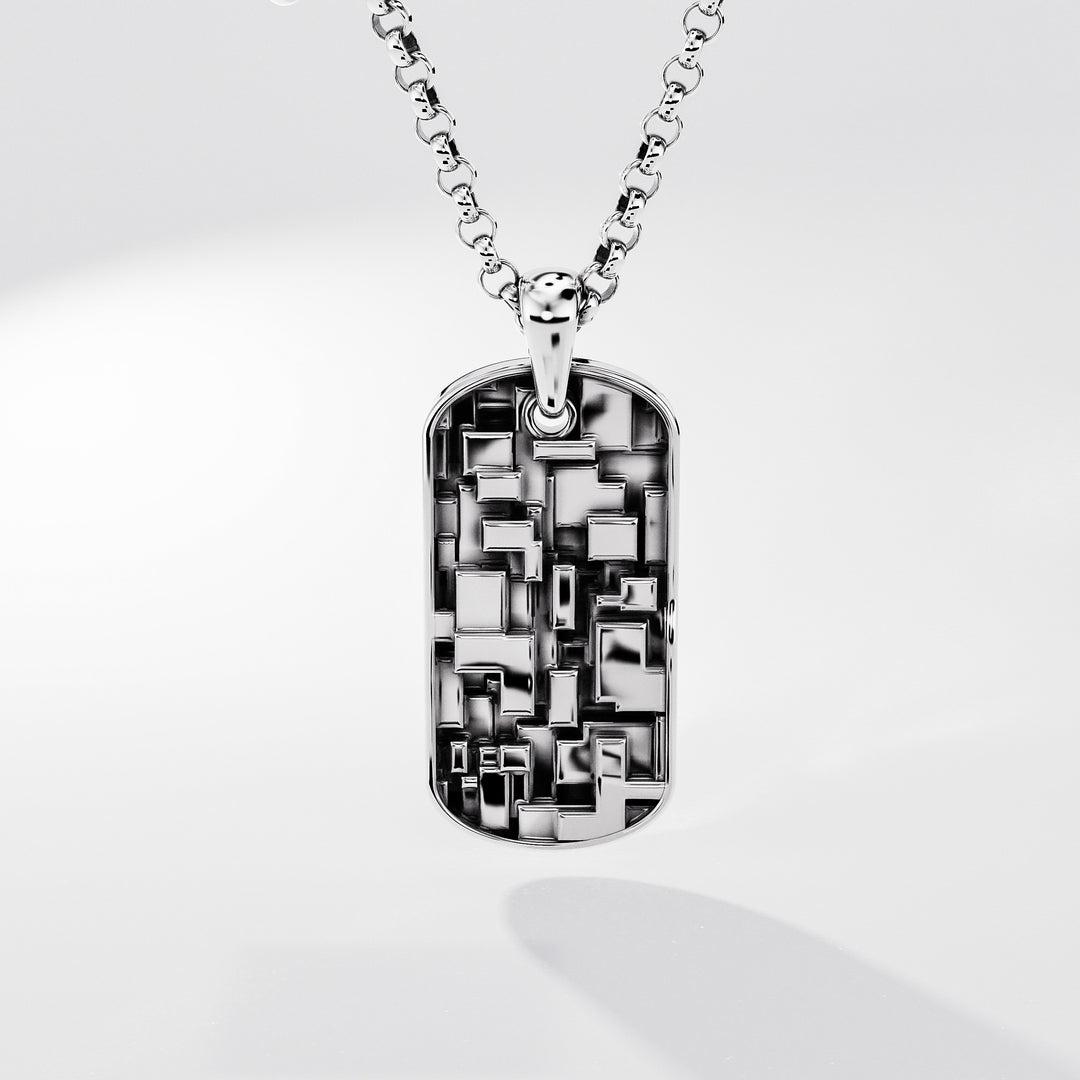 Pixel Tag in Sterling Silver