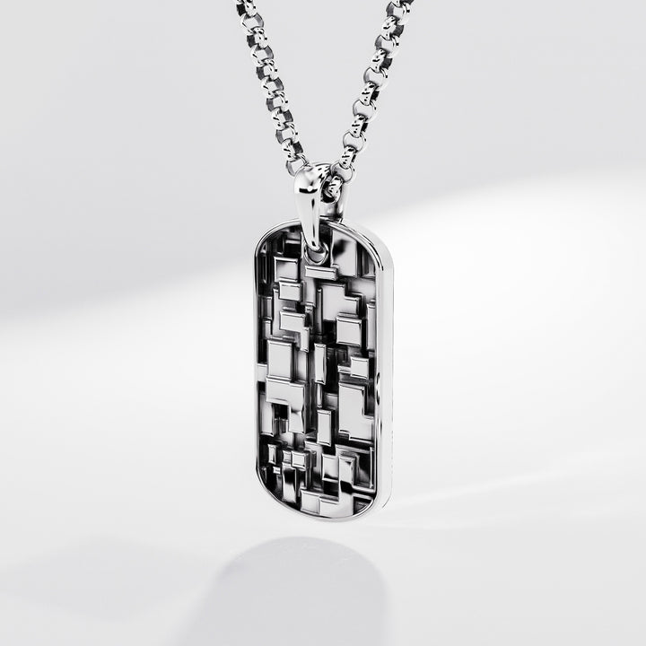 Pixel Tag in Sterling Silver
