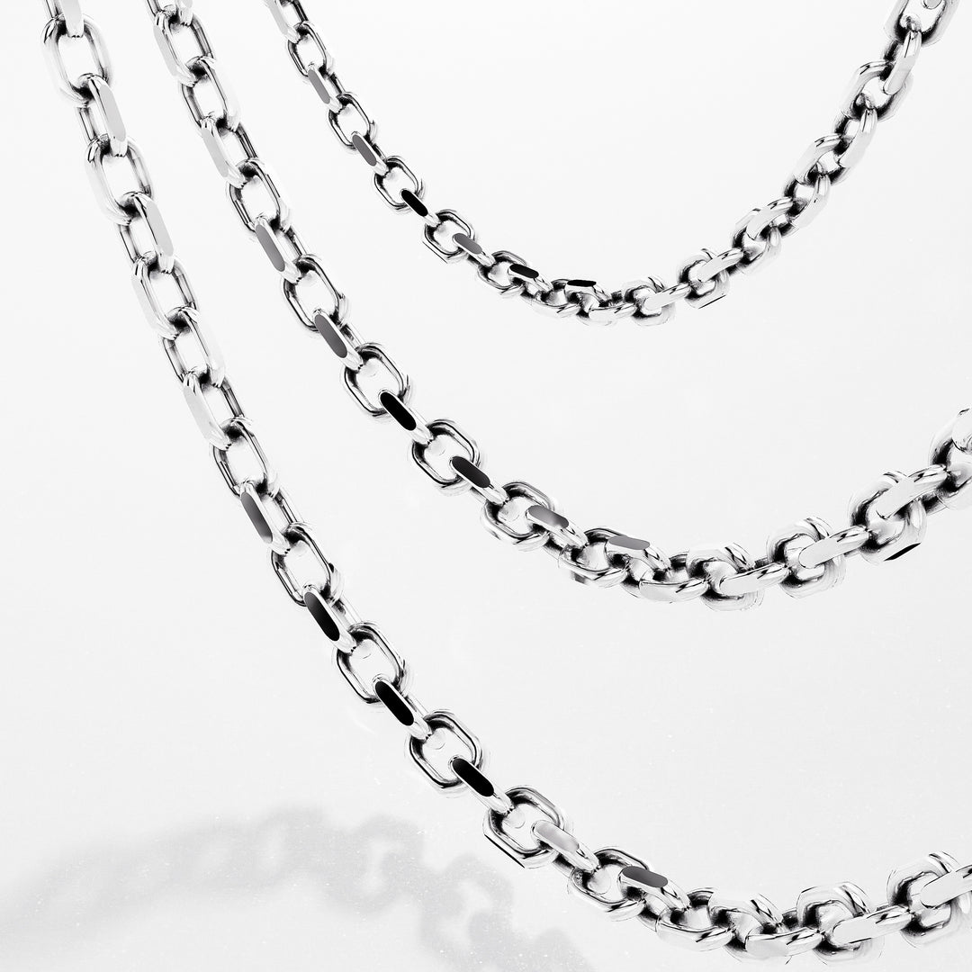 Anchor Chain Necklace in Sterling Silver, 3 mm