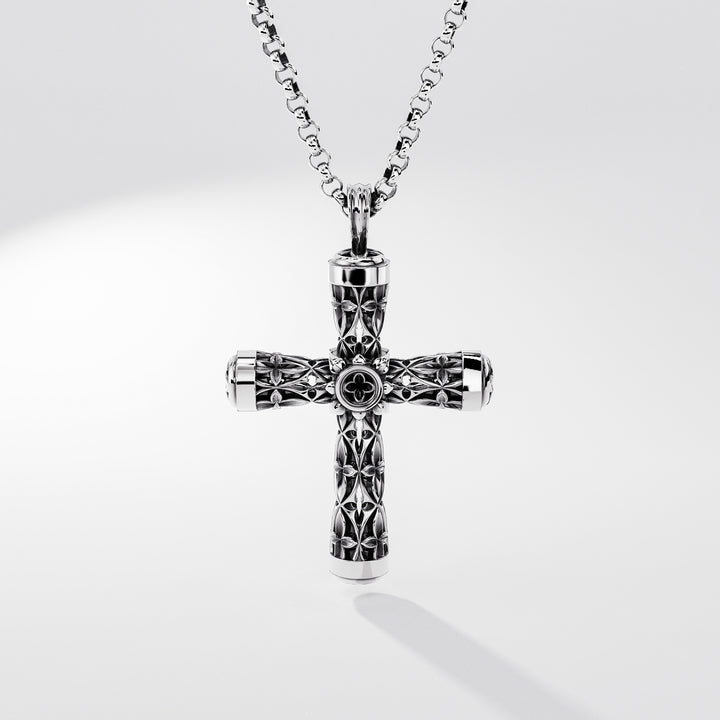 Leger Cross Pendant 60 mm in Sterling Silver