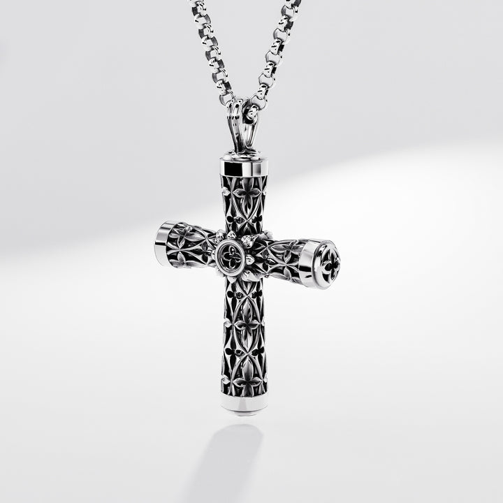 Leger Cross Pendant 60 mm in Sterling Silver