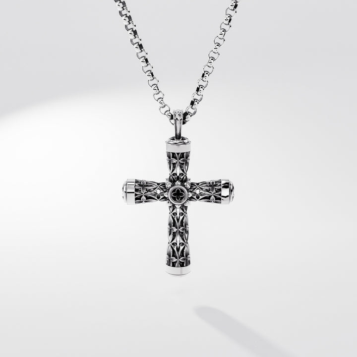 Leger Cross Pendant 45 mm in Sterling Silver