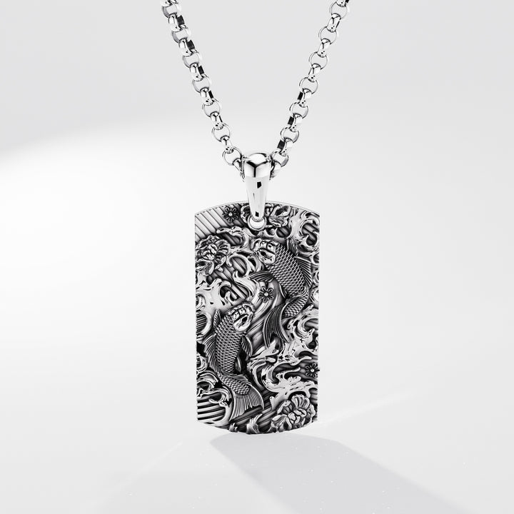 Koi Tag in Sterling Silver