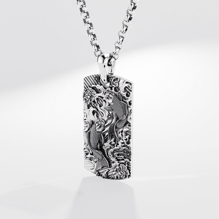 Koi Tag in Sterling Silver