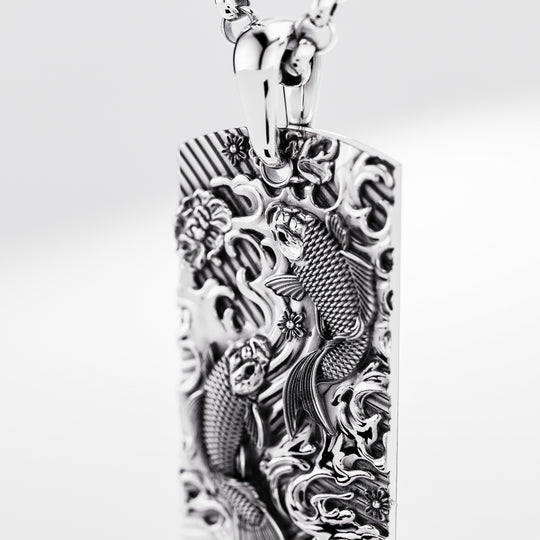 Koi Tag in Sterling Silver