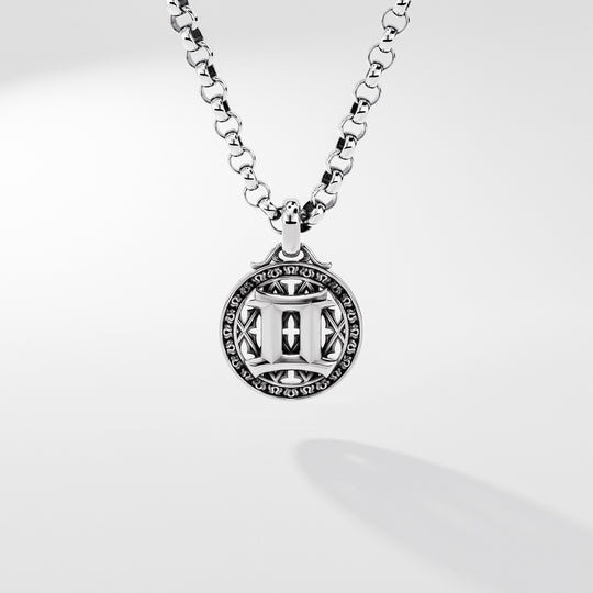 Gemini Zodiac Amulet in Sterling Silver