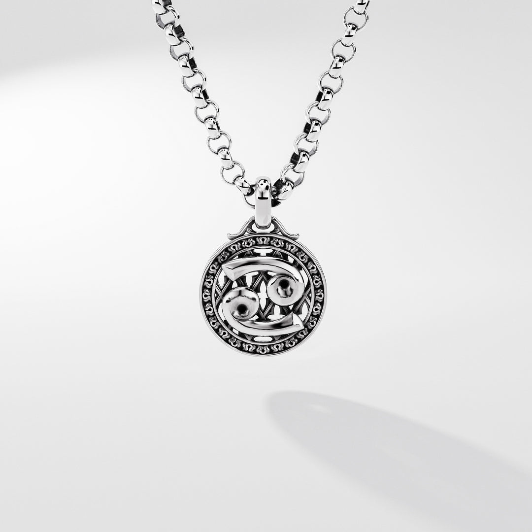 Cancer Zodiac Amulet in Sterling Silver