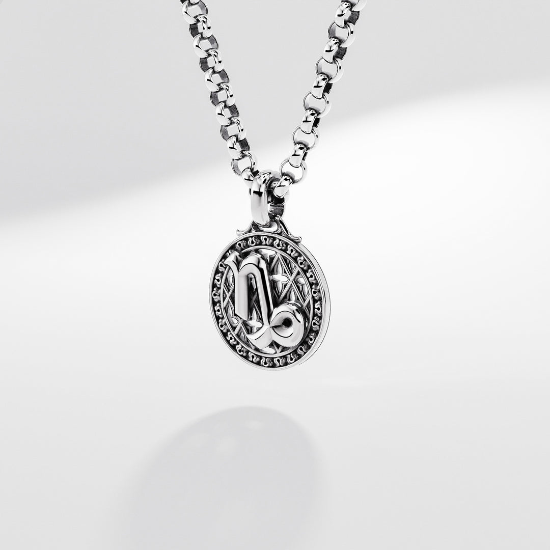 Capricorn Zodiac Amulet in Sterling Silver