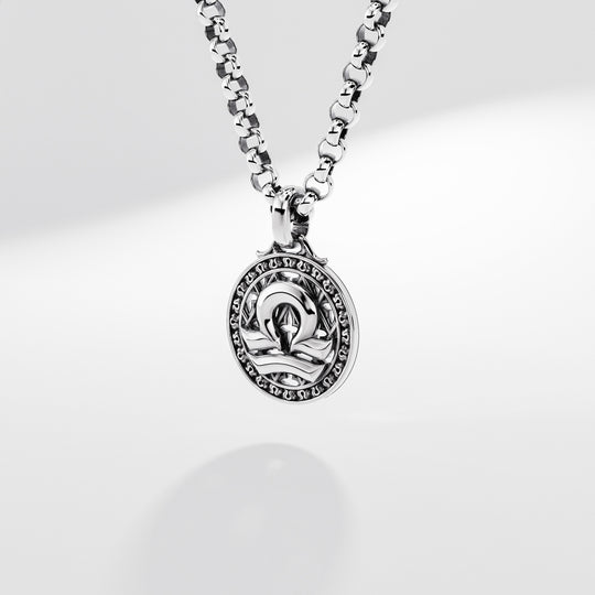 Libra Zodiac Amulet in Sterling Silver