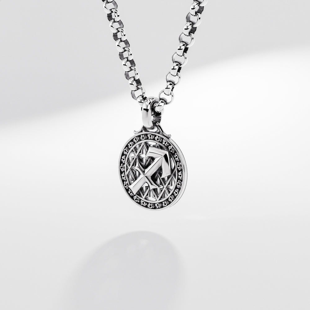Sagittarius Zodiac Amulet in Sterling Silver