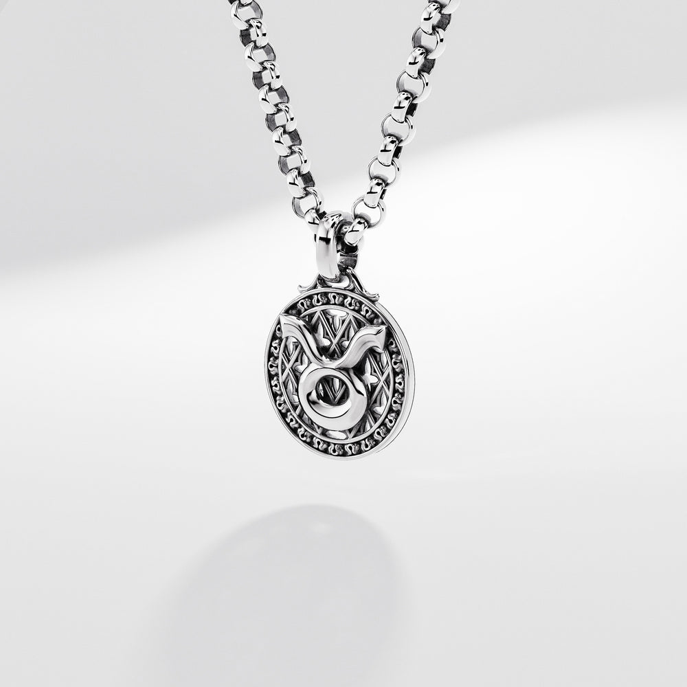 Taurus Zodiac Amulet in Sterling Silver