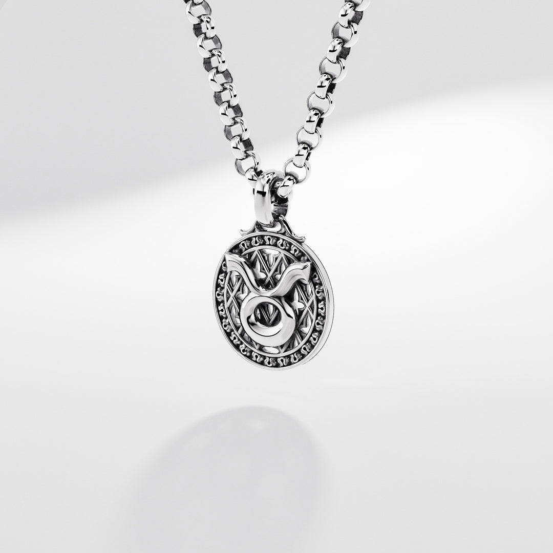 Taurus Zodiac Amulet in Sterling Silver