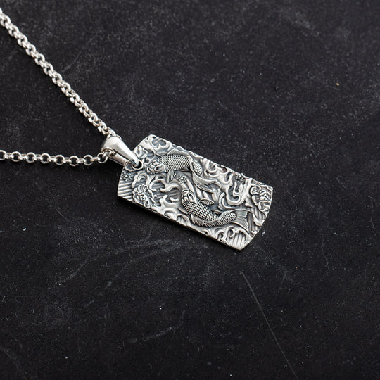 Koi Tag in Sterling Silver