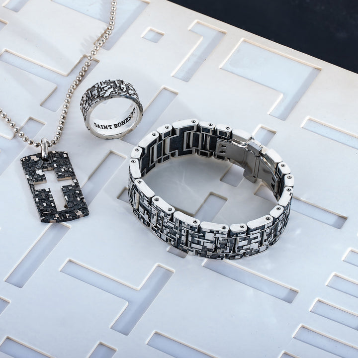 Pixel Signature Bracelet in Sterling Silver