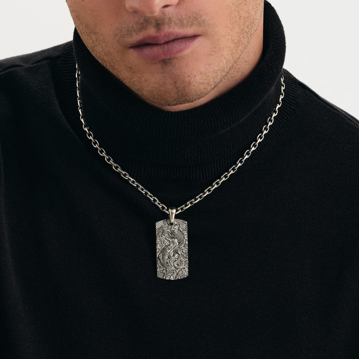 Koi Tag in Sterling Silver