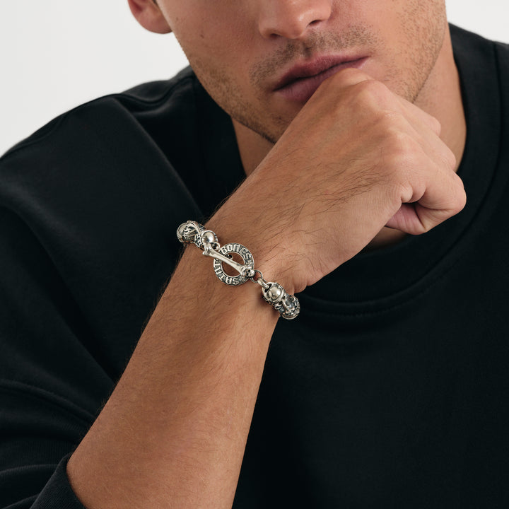 Skull Deco Bracelet in Sterling Silver